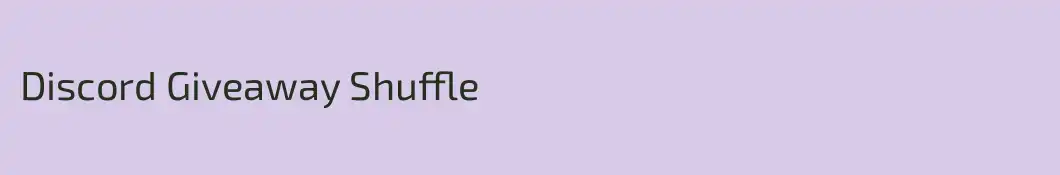 Discord Giveaway Shuffle
